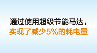 通过使用超级节能马达，实现了减少5%的耗电量